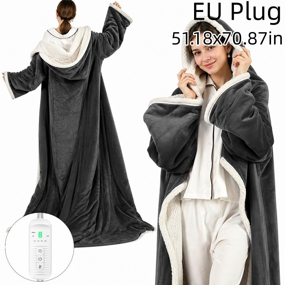 6-8 Heat Levels Electric Wearable Heated Blanket Constant Temperature Hooded Heated Wrap Bedroom
