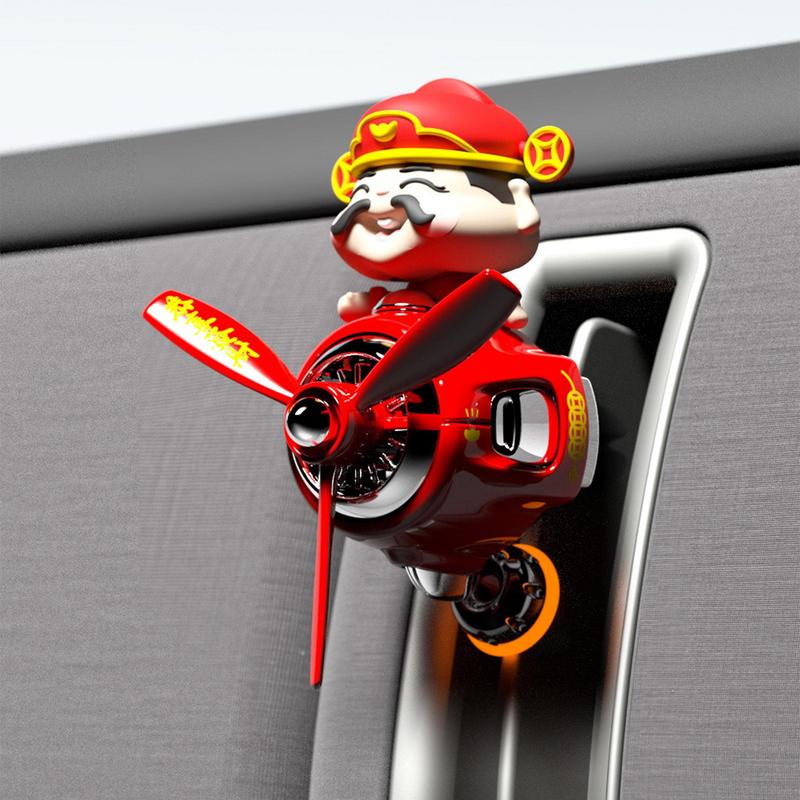 New Year shaking head God of Wealth Pilot Clip Car Air Vent Freshener perfume Automobile Interior Aromatherapy Diffuser Clip