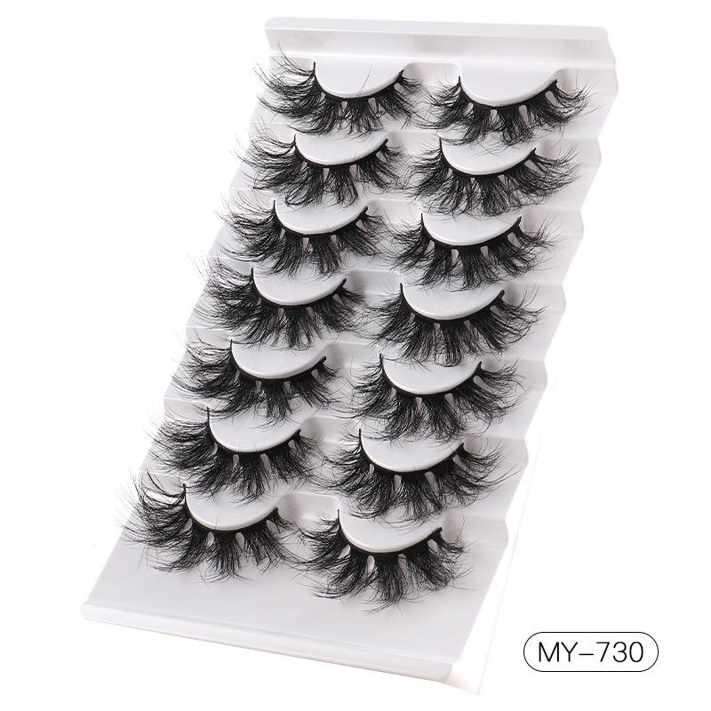 7 Pairs Of Fried Hair Imitation Mink False Eyelashes Messy Natural Thick Eyelashes