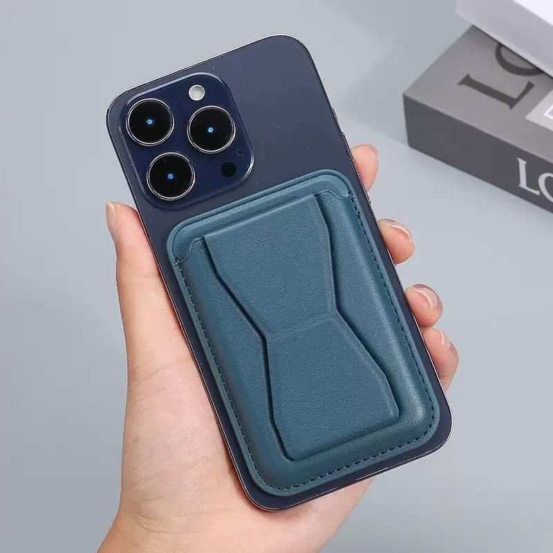 For iphone 16-12 magnetic card case holder back folding card leather butterfly mobile phone card case