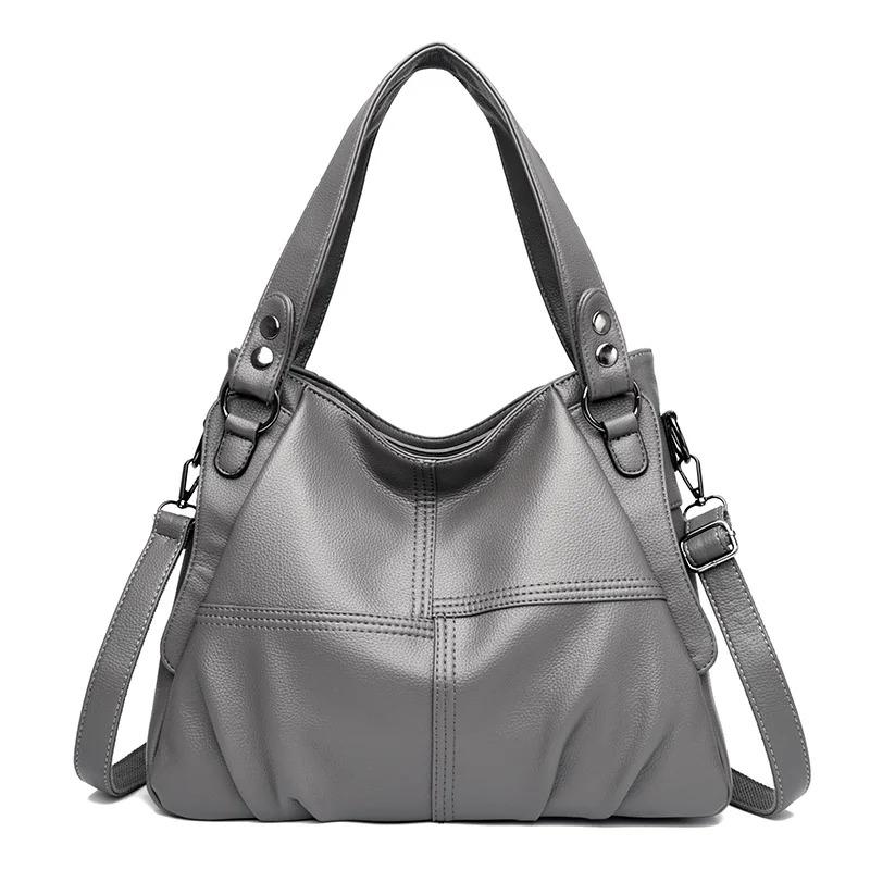 High Quality Soft Leather Handbags for Women 2023 Vintage Women's Shoulder Messenger Bag Luxury Large Capacity Female Sac A Main