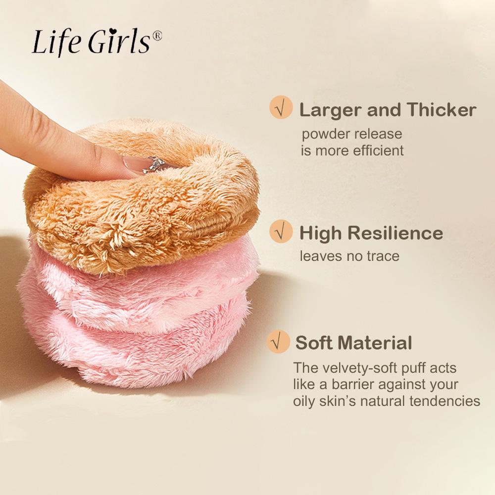 GECOMO Bear Long Velvet Powder Puff No Powder Blush Setting Flocking Powder Puff Plush Air Cushion