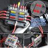 6 Way 12V Fuse Box Blade with LED Indicator Damp-Proof Cover - Individual Positive Fuse Holder with Ground Bus Holder for 12V/24V Vehicle Car Boat