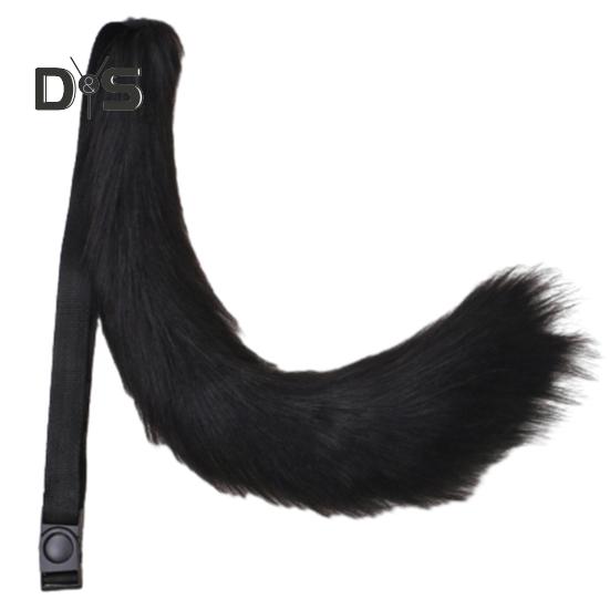 Cosplay Fake Fox Tail Soft Fuzzy Plush Solid Color Adjustable Waist Circumference Elastic Band Performance Club Dance Paty Costumes Prop Artificial
