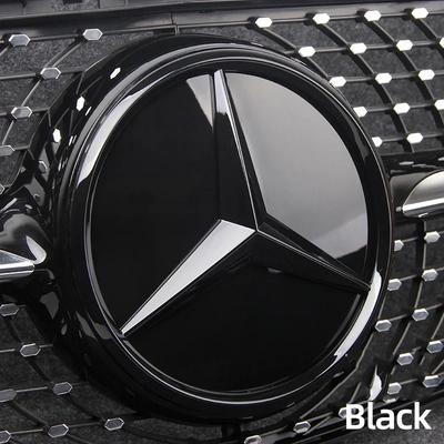 Car Front Grille Emblem Star Badge Logo Chrome Black Silver 3D Mirror Mercedes Benz Amg W205 W204 W253 W213 W206 W166 Gle Glc IX6