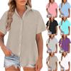 Women's Spring And Summer Loose Shirt Short Sleeve Button Top