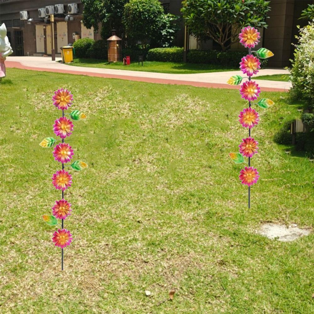 3pcs Micro Landscapes Decoration Metal Decorative Garden Stakes Plant Shaped Creative Garden Pile Art Floor Plugs Home