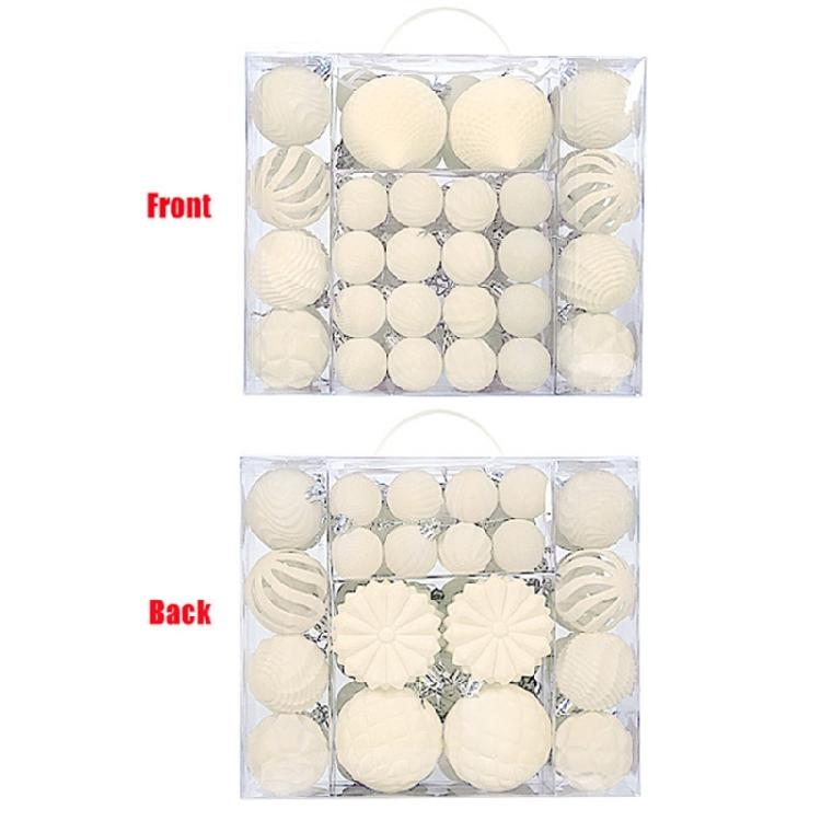 48Pcs Shatterproof Christmas Baubles Velvety Ball Hanging Ornament Christmas Tree Decoration For Wreath Mantels Window