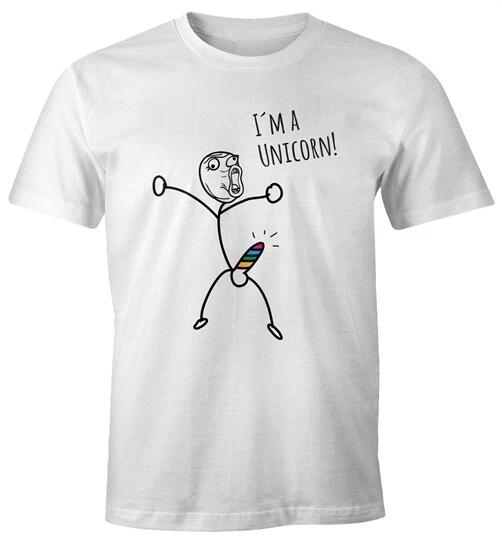 Men s T-Shirt fun shirt with saying I m a unicorn motif funny- 3XL
