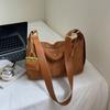 Pu Leather Casual Autumn Winter Shoulder Tote Soft Matte Suede Leather Women's Bag 2 Set Messenger Bag Adjustable Strap Handbags