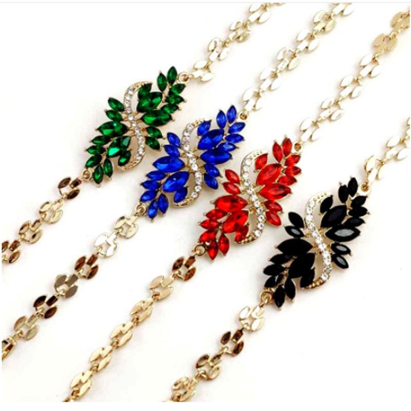 European and American Fashion Resin Flower Bracelet with Diamond S-Shaped Design for Women
