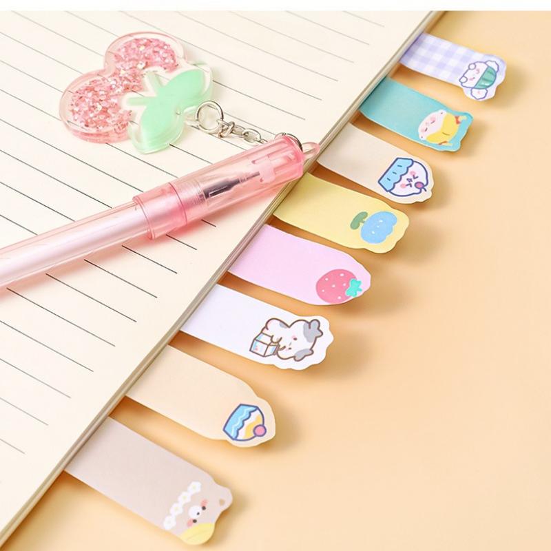 10Pcs Tulip Flower Combination Index Sticky Label, 10 Sets, 120 Sheets Per Set (15 × 8 Styles), Self-adhesive Multi-use Sticky Note, Office Stationery