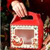 Eco Friendly Christmas Gift Boxes with Clear Window Portable Handle Food Grade Packaging for Cookies Candies Holiday Gifts