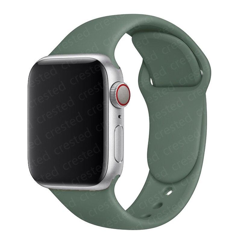 Silicone Strap For Watch Band 44mm 40mm 38mm 42mm Rubber Belt Wristband Bracelet iWatch1 2 3 4 5 Se 6 Band