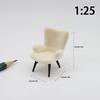 1 Piece 1/12 Dollhouse Mini Plush Sofa Chair Side Table Furniture Model For Doll House Decor Simulation Single Person Sofa