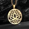 High Quality Stainless Steel Tree of Life Pendant World Tree Necklace Men Women Fashion Lucky Amulet Jewelry