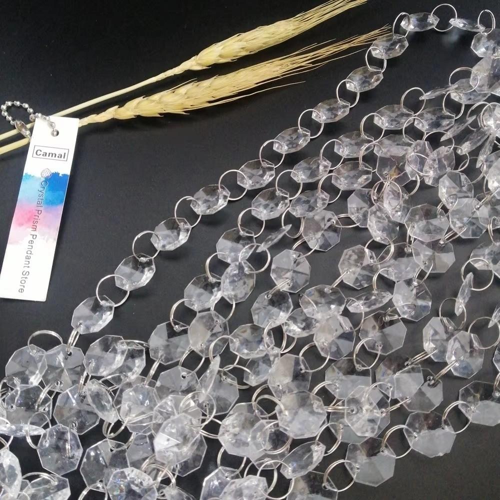 DIY 5Meters Octagonal Bead Curtain Crystal Acrylic Garland Strand Clear Hanging Diamond Chain Party Decorations