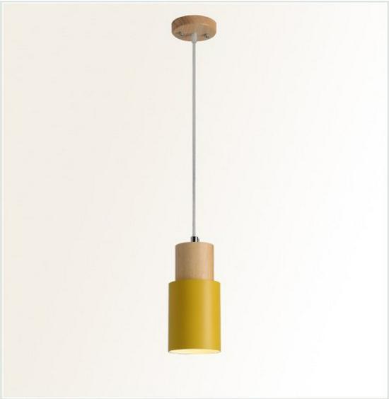 Nordic Solid Wood Macaron Pendant Light - Modern, Creative Lighting for Restaurants, Bars, and Bedrooms.