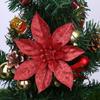 9cm Glittery Poinsettia Flowers Hanging Decoration for Christmas Tree