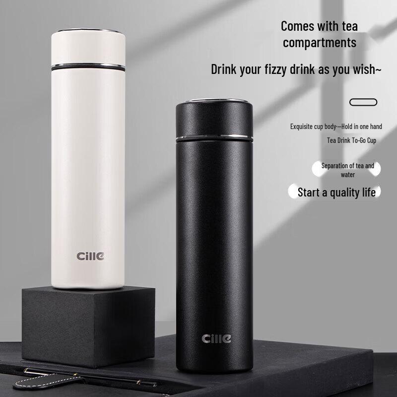 

Cille Portable Stainless Steel Thermos Tea Infuser Bottle