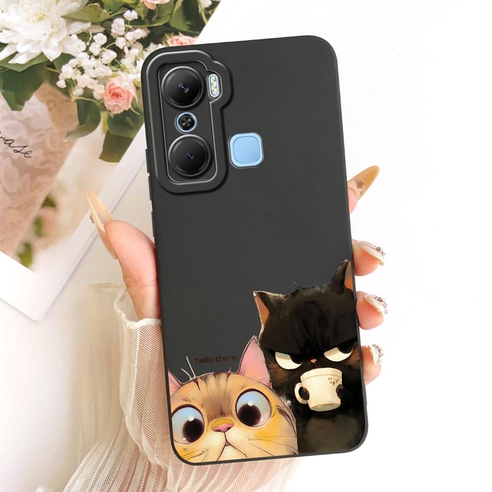 For Infinix X668C Phone Case For Infinix Hot 12 Pro Cover Silicone Cute Cat Fashion Funny Painted Casing For Inifnix Hot 12 Pro