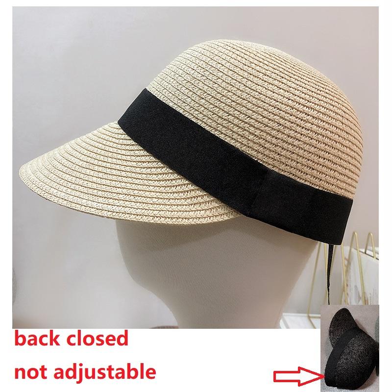 Women Ponytail Straw Sun Hat Wide Brim Visor Summer Adjustable Cap Sun Beach Foldable Hats