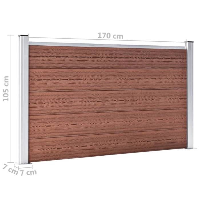 Clôture de jardin - VIDAXL - WPC - 872x106 cm - Marron - Résistante à la pourriture et rouille