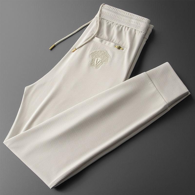 Spring Summer Premium Ice Silk Modal Men's Sweatpants Lightweight Slim Casual Calf Sweatpants