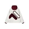 FILA Color Block Drawstring Hooded Simple Casual Faux Lamb Wool Jacket Men jackets Cloud-Mushroom-White F11M249913F-WT