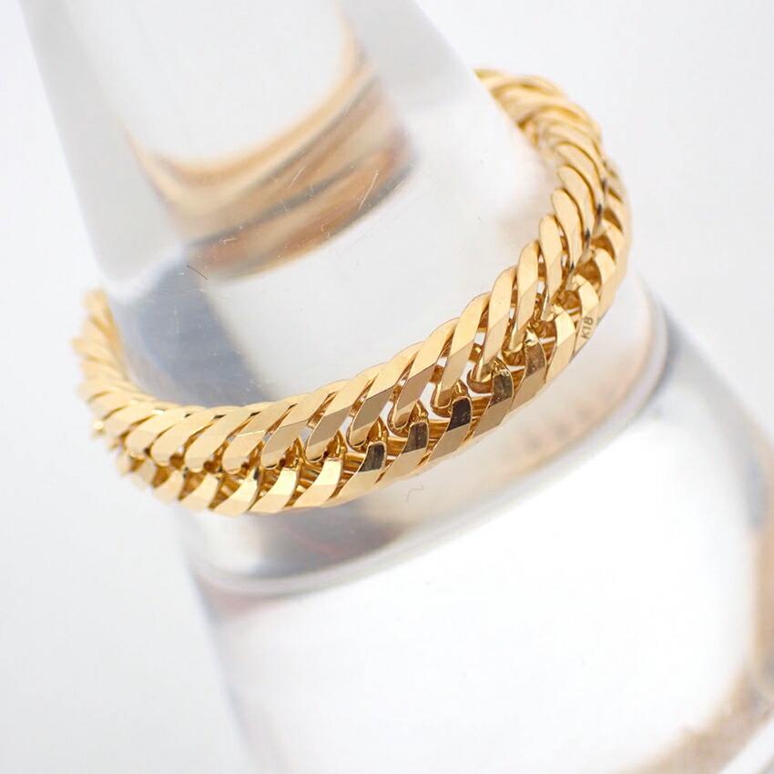 [Pre-owned] 18K Yellow Gold Kihei Ring, 3.27g, 12-sided Triple Ring, Size 18, Men's, Size 18.5, J91-8