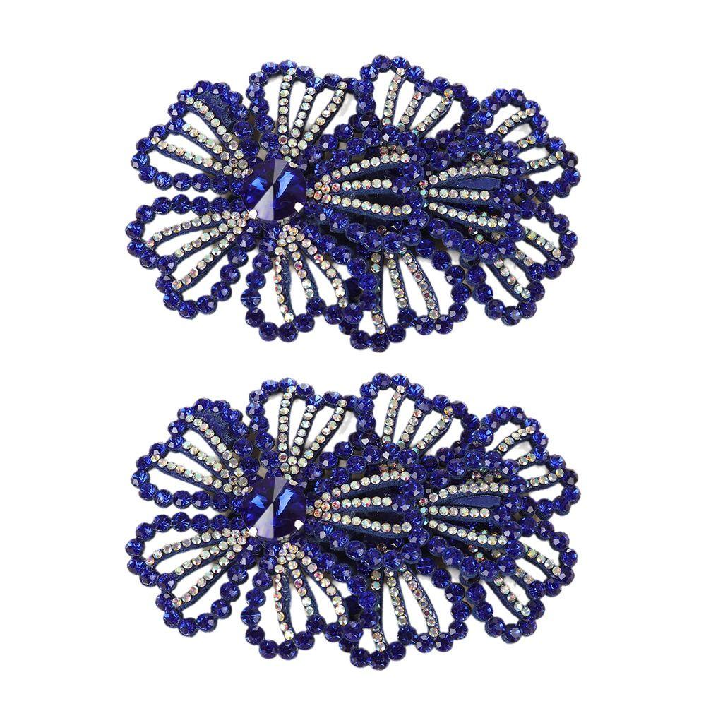 1Pairs Sparkling Flower Brooch Fabrics 3D Sew-On Applique  Headband Accessories Fabrics