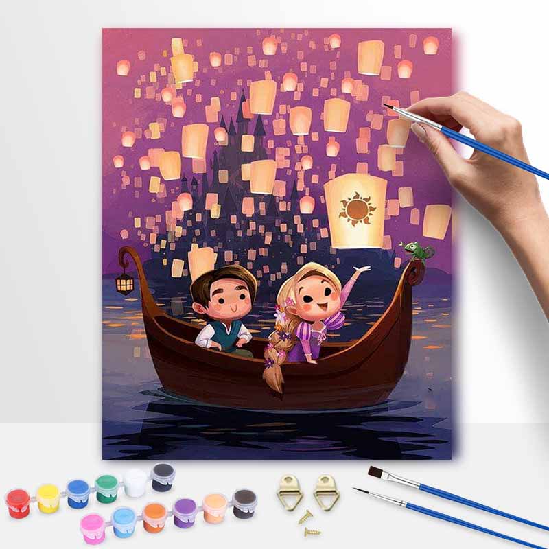 Disney Tangled Rapunzel oil painting art set handmade diy gift home decoration 20x30cm