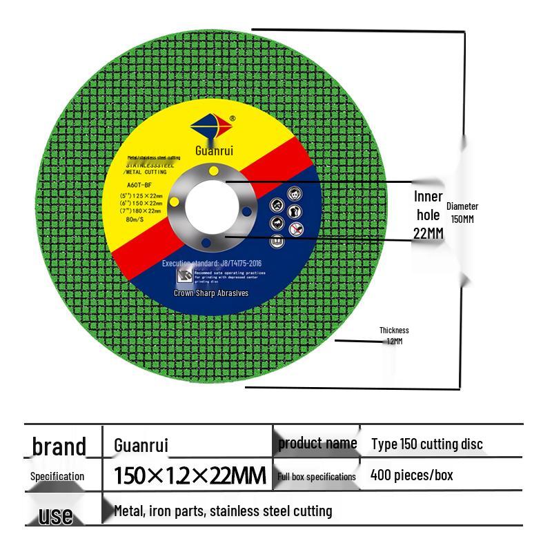 Metal & Stainless Steel Cutting Disc Set: 100/125/150/180mm Polishing & Grinding Wheels for Handheld Grinders