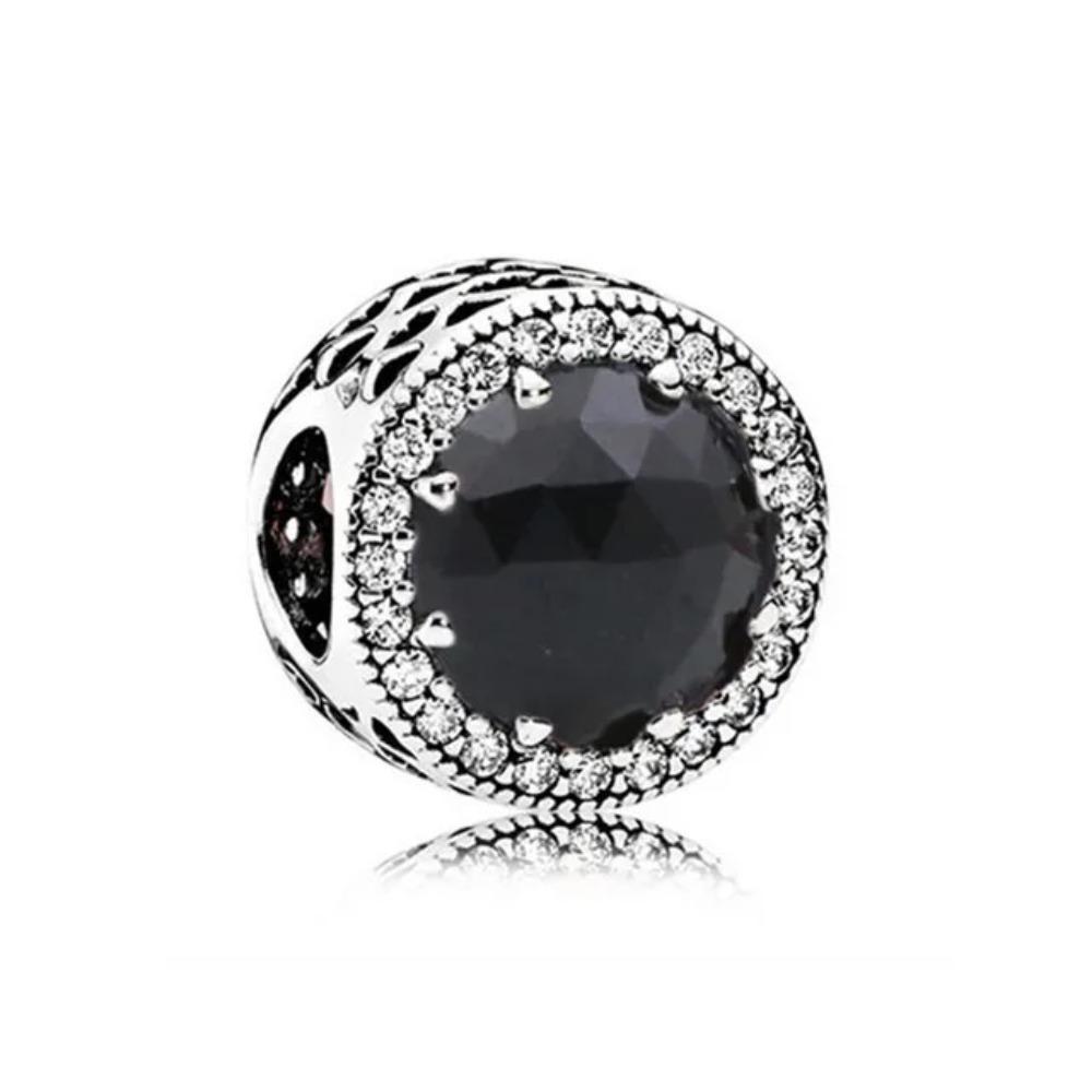925 Silver Football Flower Ice Snow Round Beads Charm for Pendant Bracelet Necklace Jewelry Making DIY Gift