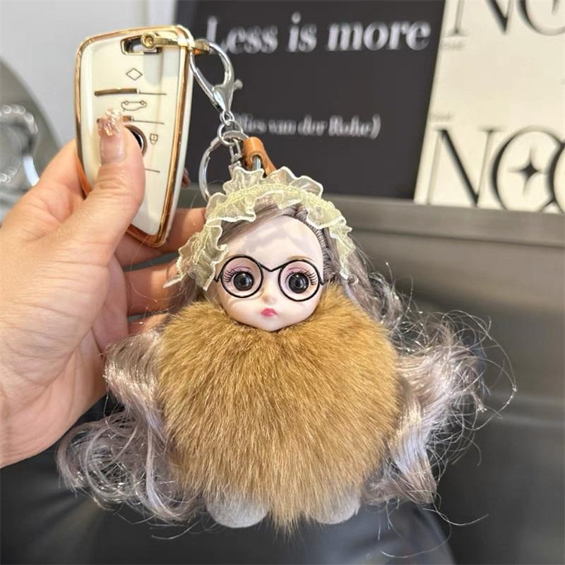 Stuffed Doll Keychain Cute Girl Portable Plush Toy Lightweight Keychain for Backpack infant Kids Girls Plush Animals