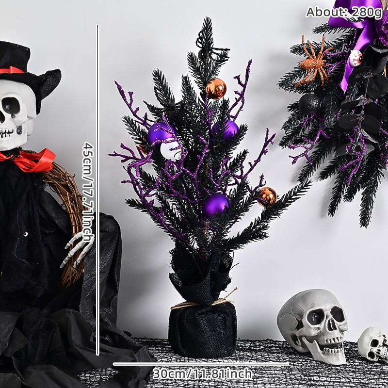 Halloween Wreath With Fake Skulls Spooky Balls Haunted House Party Door Decor