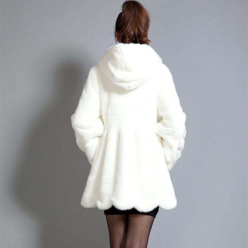 Large Size 3XL Fur Overcoat Women Fur Coat Autumn Winter Female Faux Mink Overcoat Women's Mid-length Hooded Jacket