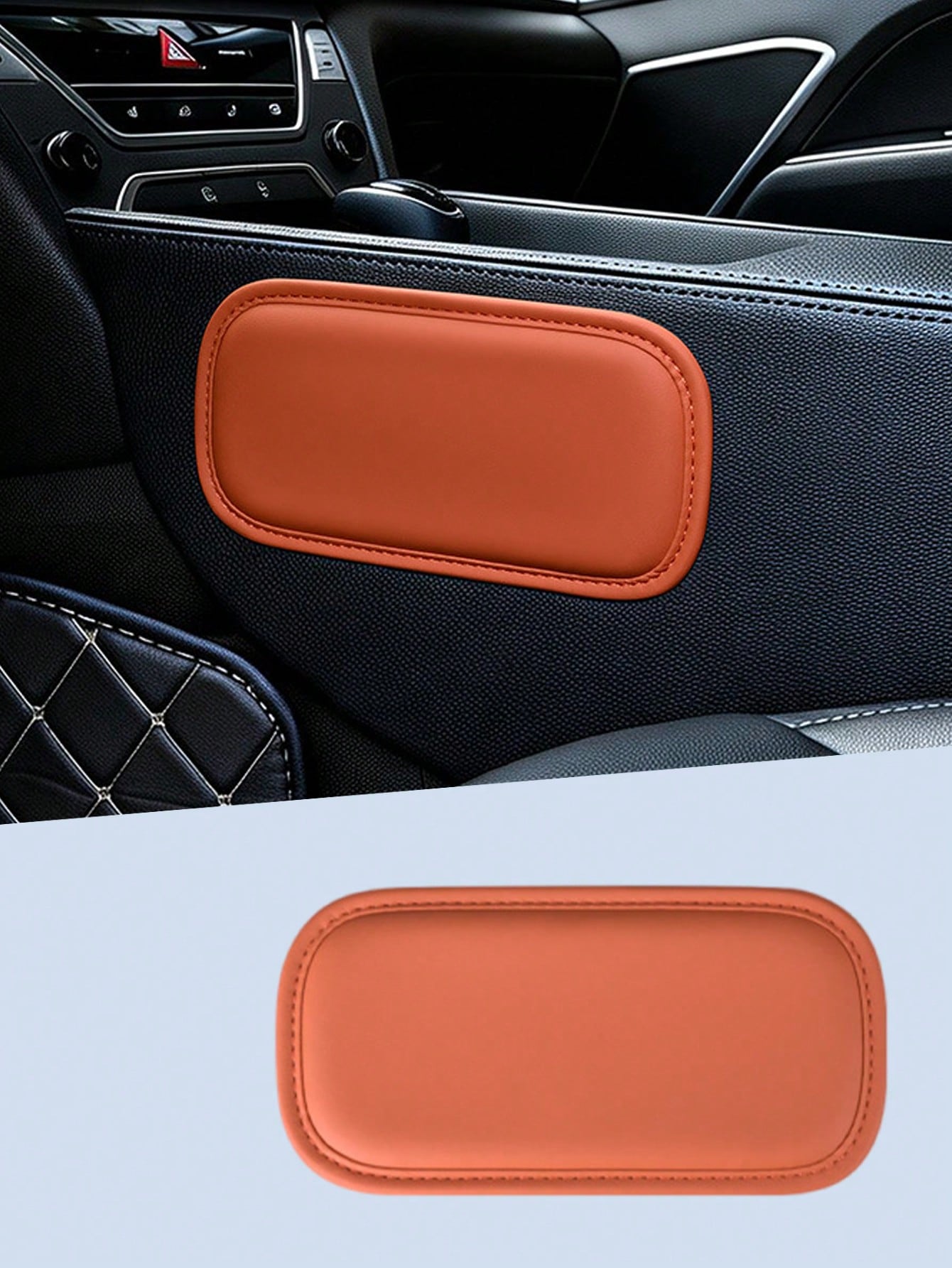 

Car Elbow & Leg Support Pad, Soft Nappa Leather Cushion, Universal Fit помаранчевий