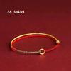 Minimalist Hand Woven Red Rope Anklet 1Pcs Safety Buckle Bracelet for Beach Vacation Summer Wear Jewelry