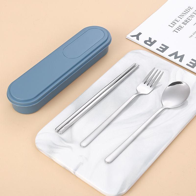 Portable Cutlery Set 304 Stainless Steel Chopsticks Fork and Spoon Tableware Set for Travel Camping Picnic Household Tool
