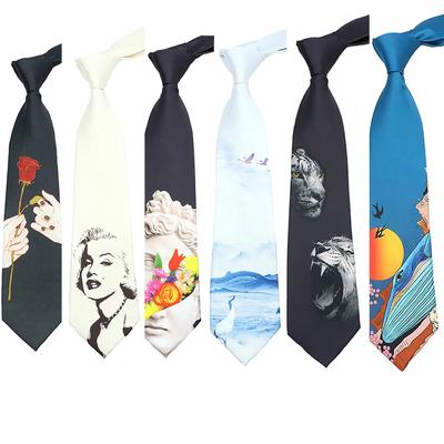 New Unique Ties Marilyn Venus Creative Print Tie Men and Women Casual Fun Animal Rose Tiger Tie