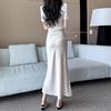 Satin Fish Tail Skirt With High Waist For Women Spring Stylish Pencil Skirt