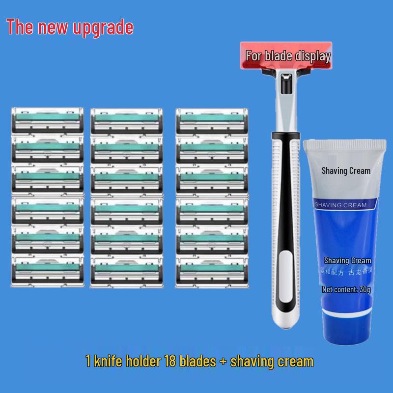 Men's Universal Double-Layer Razor Head: 2-Layer Blade for Beard & Face Shaving