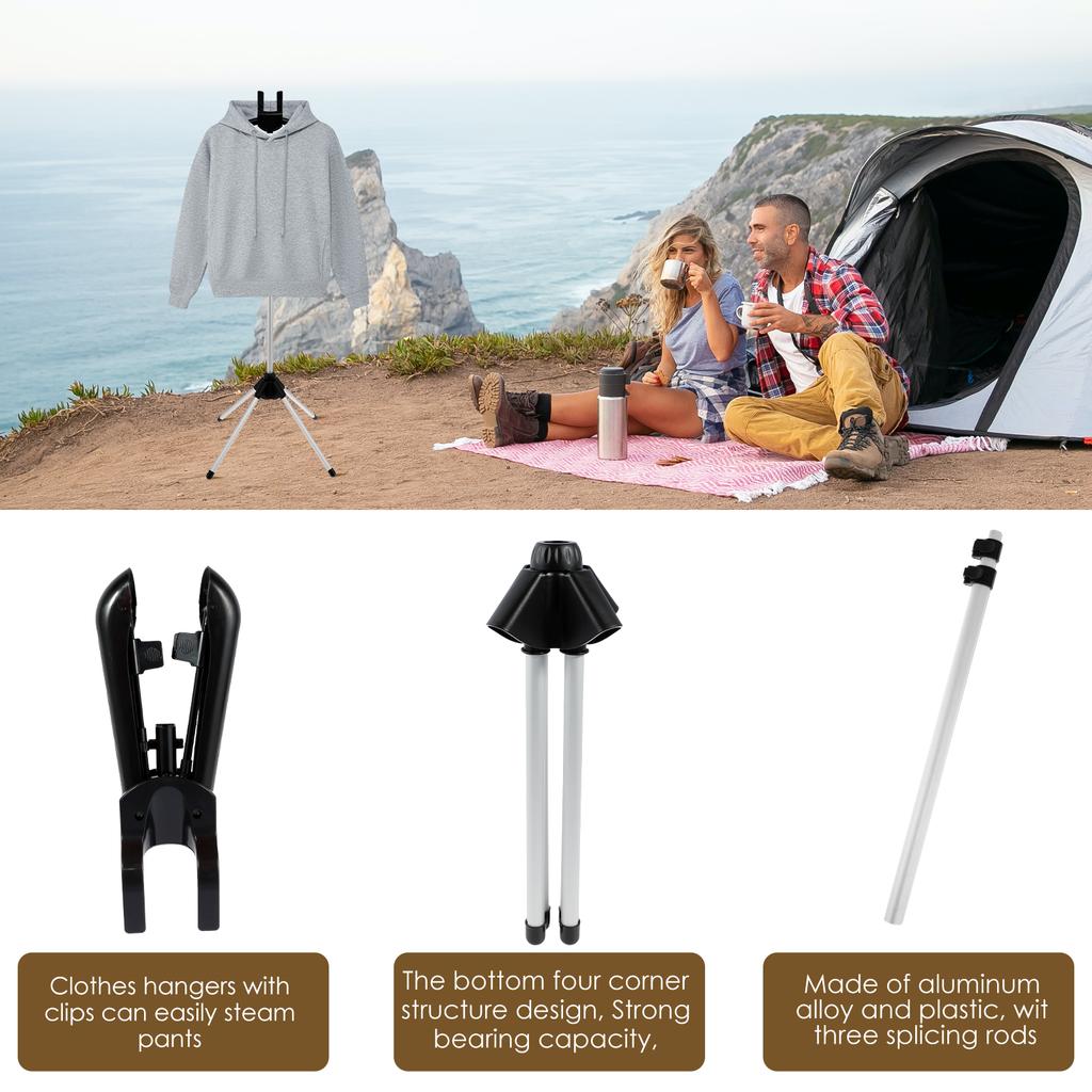 Steamer Stand Adjustable Clothes Steamer Rack Telescopic Foldable Standing Garment Hanger Easy to Install for Steaming Clothes