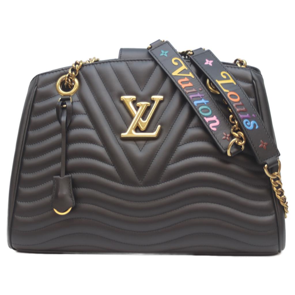 Louis Vuitton M51496 Schwarze Kalbsleder Wellenketten Tragetasche Tragetasche schwarzGebraucht