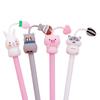 4pcs Cartoon Cute Pet Neutral Pen Scissors Hamster Cat Pig Rabbit Animal Pen School Student Stationery Writing Grip Biros