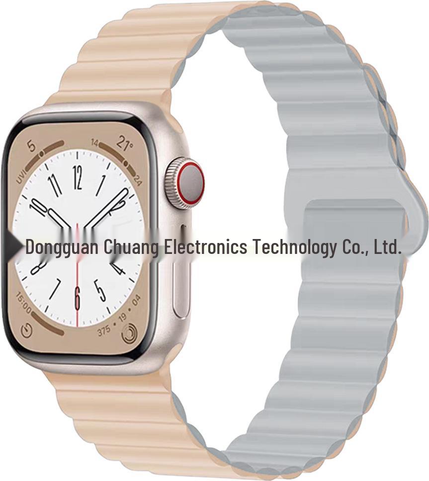 Two-Color Silicone Strap for Apple Watch 10/SE Creative S9