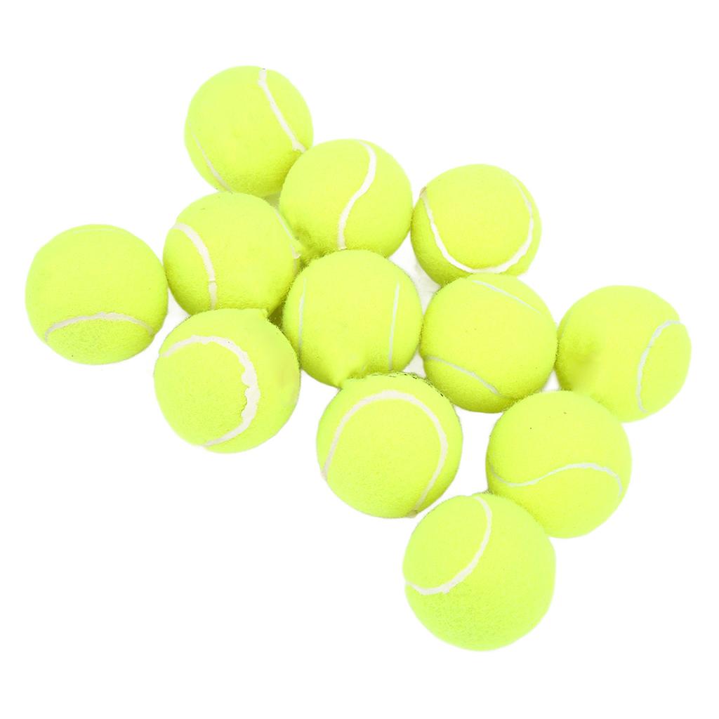 12Pcs Tennis Balls High Resilience Cashmere Rubber Durable Tennis Training Equipment for School Club