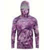 Mens Long Sleeve UV Protection Fishing Shirt With Hood Face Cover Quick Dry Breathable Outdoor Wear