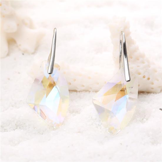 Hook Earrings Irregular Cut Rhinestone Dangle Women Piercing Earrings Jewelry for Party